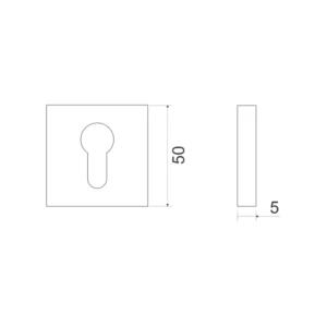EuroArt zamak euro square escutcheon 50mm door keyhole cover for main and interior doors