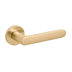 Alternative view of Brass Lever Handle Round Rose with Escutcheons 148mm EuroArt