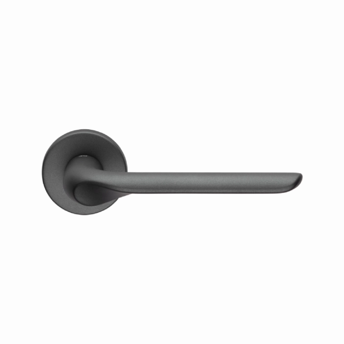 Brass Gun Metal Lever Handle Round Rose with Escutcheons