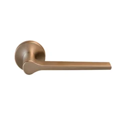 Brass Lever Handle Round Rose with Escutcheons 120mm EuroArt