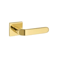 EuroArt Brass Lever Handle on Square Rose 140mm