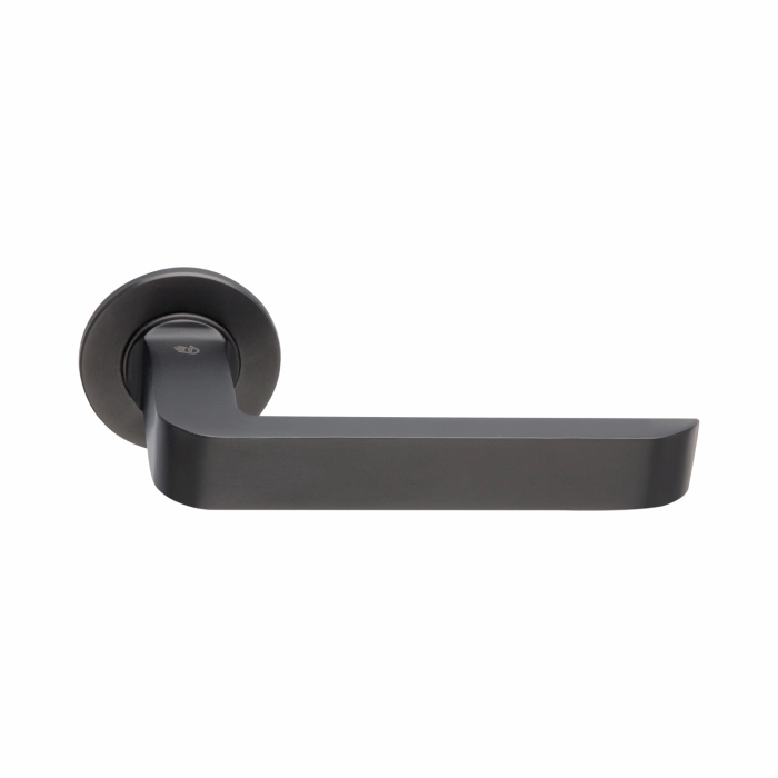 Stainless Steel Black Lever Handle on Round Rose