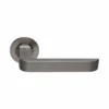 Stainless Steel Gun Metal Lever Handle on Round Rose