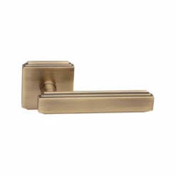 Brass Lever Handle on Square Rose