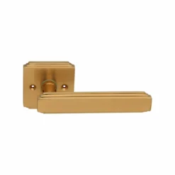 Brass Lever Handle on Square Rose