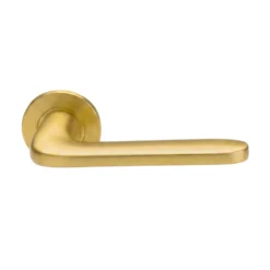 Alternative view of Stainless Steel Lever Handle on Round Rose 132mm EuroArt